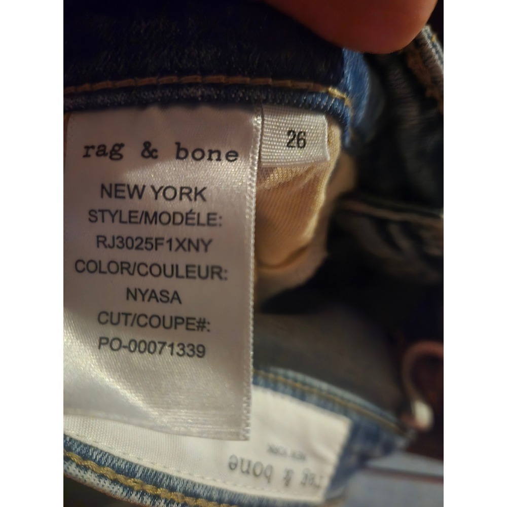 Rag & Bone Wren High-Rise Ankle Slim Jeans Nyasa Blue RJ3025F1XNY Size 26 - Picture 7 of 7